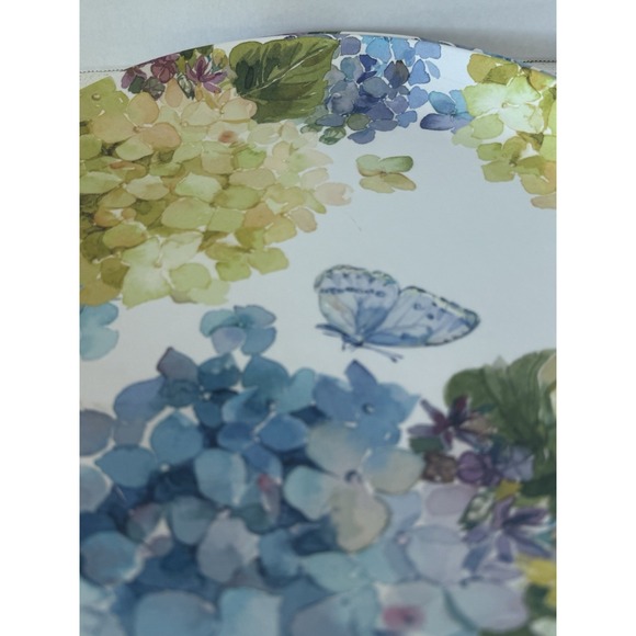 Shabby Chic‎ Blue Butterfly Hydrangea MELAMINE Plate Set Of 5 One Scalloped Edge - Picture 8 of 10